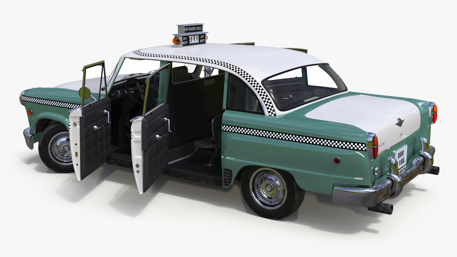 3D Checker Taxicab 1982 Rigged for Cinema 4D