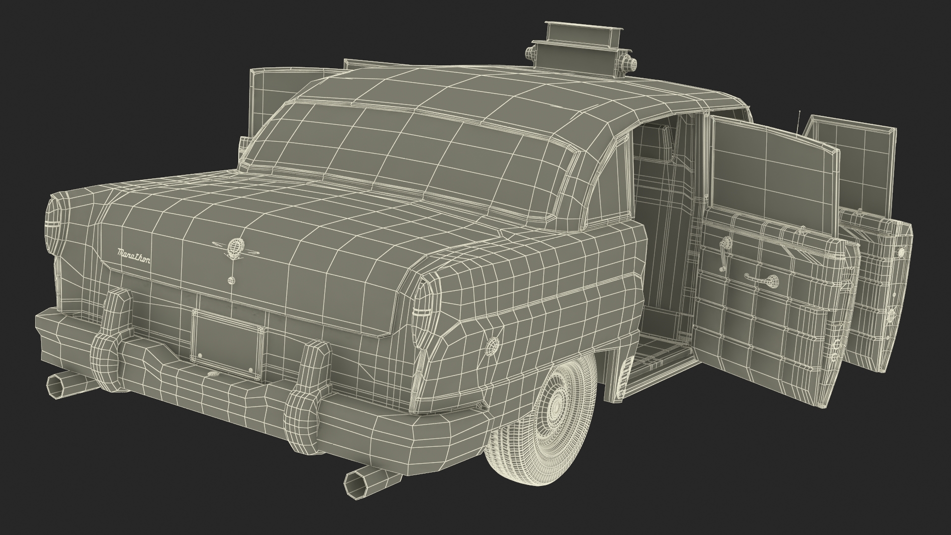 3D Checker Taxicab 1982 Rigged for Cinema 4D