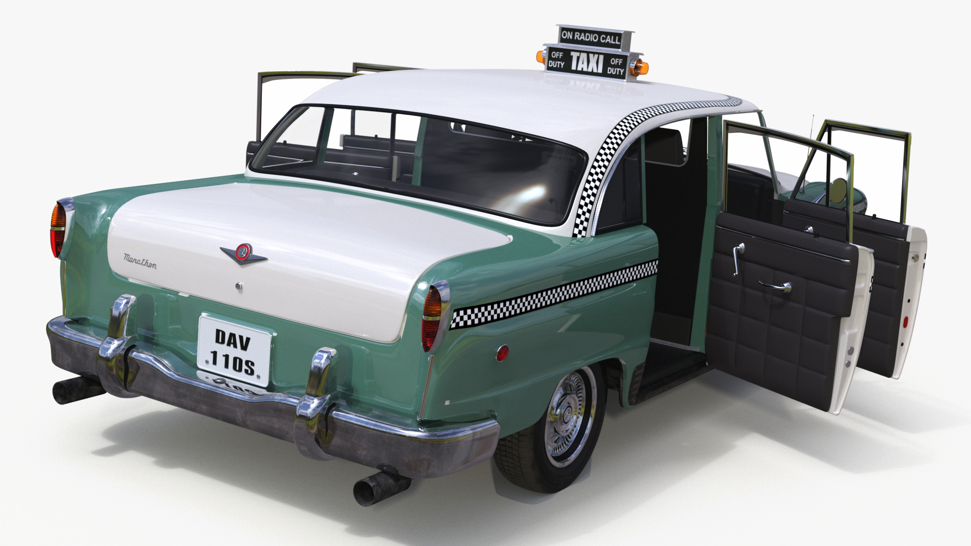 3D Checker Taxicab 1982 Rigged for Cinema 4D