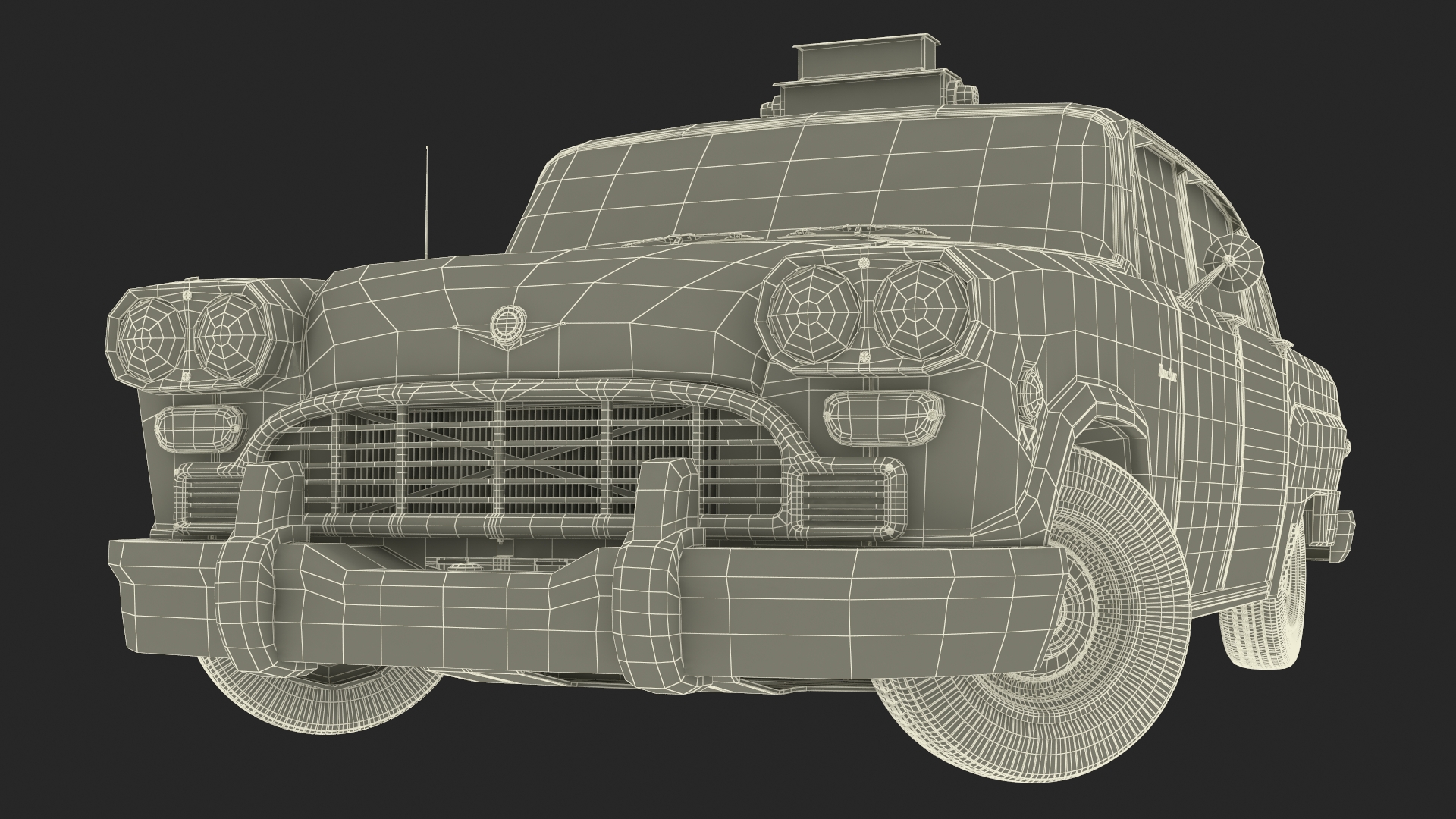 3D Checker Taxicab 1982 Rigged for Cinema 4D