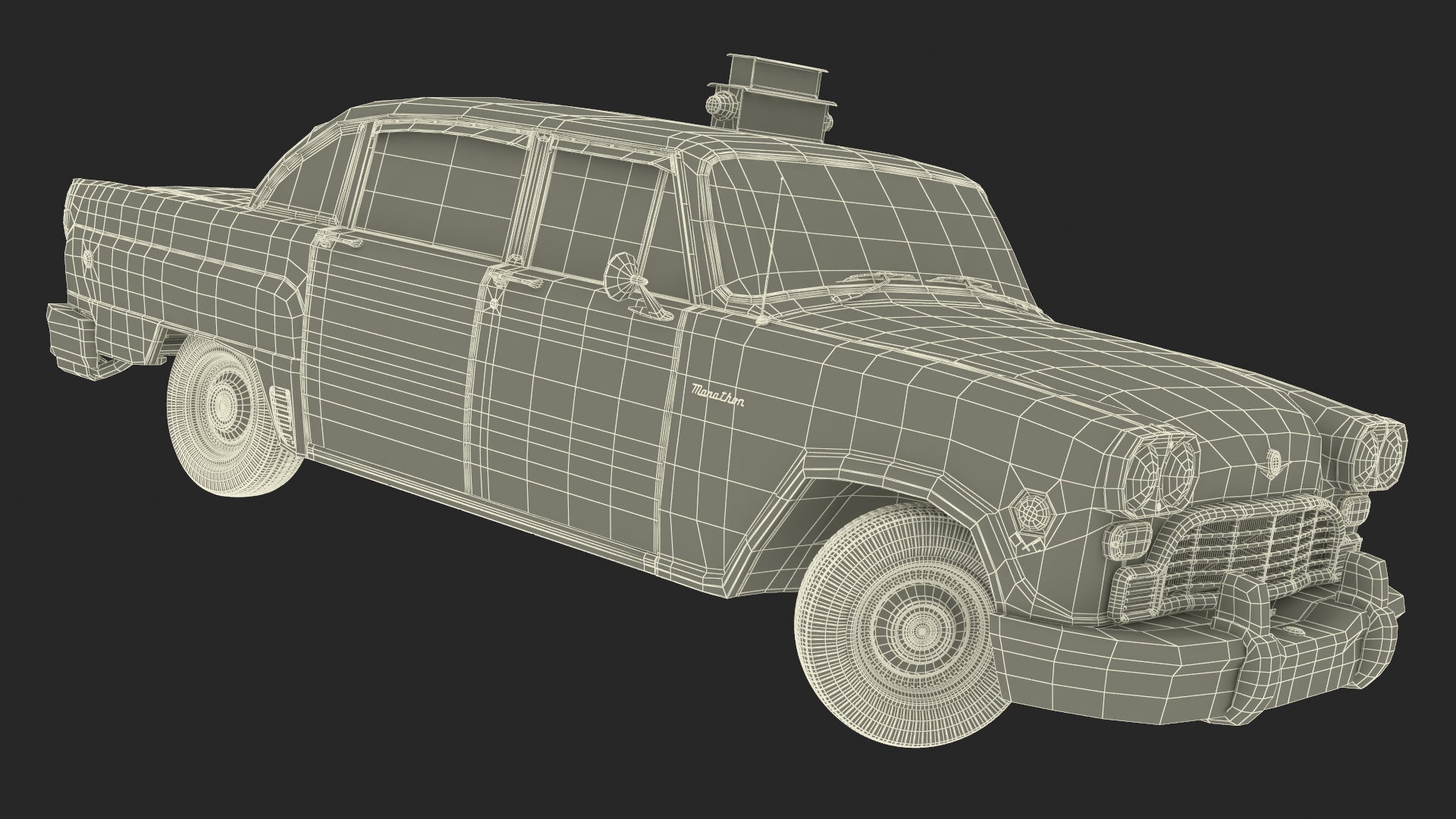 3D Checker Taxicab 1982 Rigged for Cinema 4D