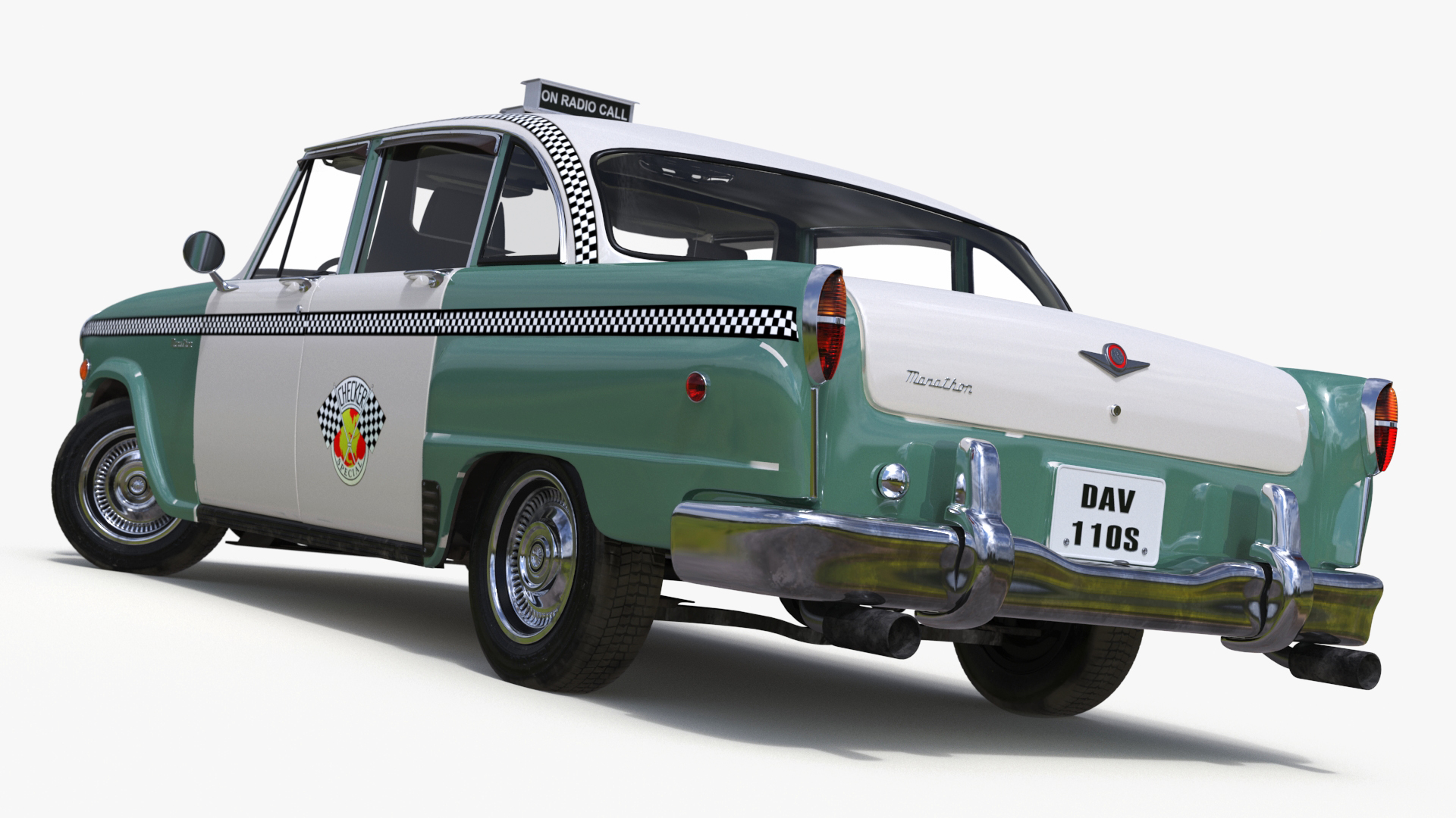 3D Checker Taxicab 1982 Rigged for Cinema 4D