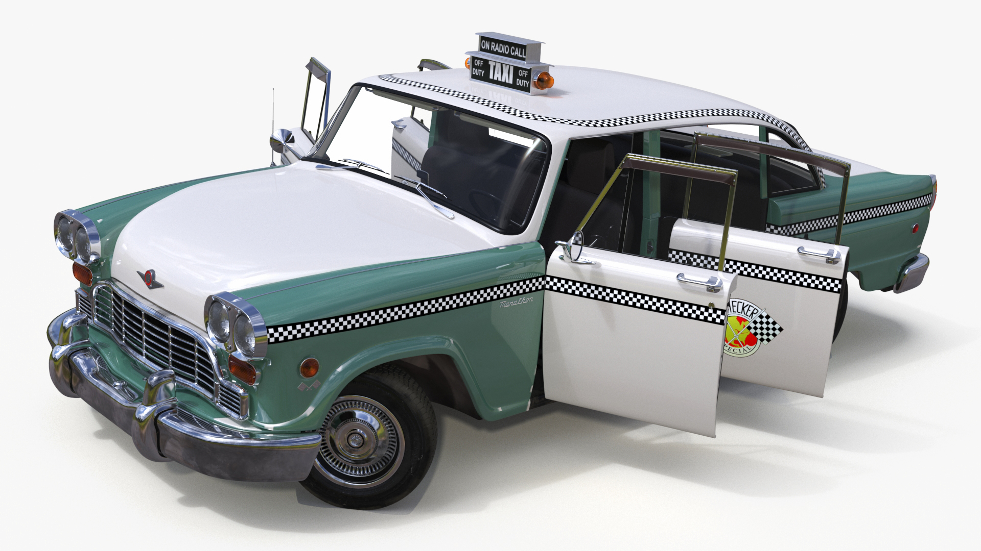 3D Checker Taxicab 1982 Rigged for Cinema 4D