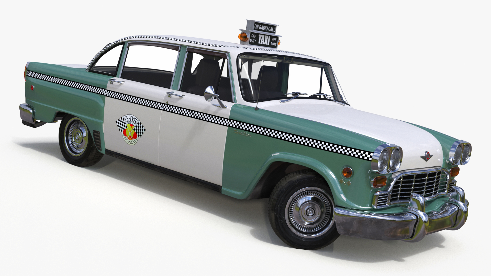 3D Checker Taxicab 1982 Rigged for Cinema 4D