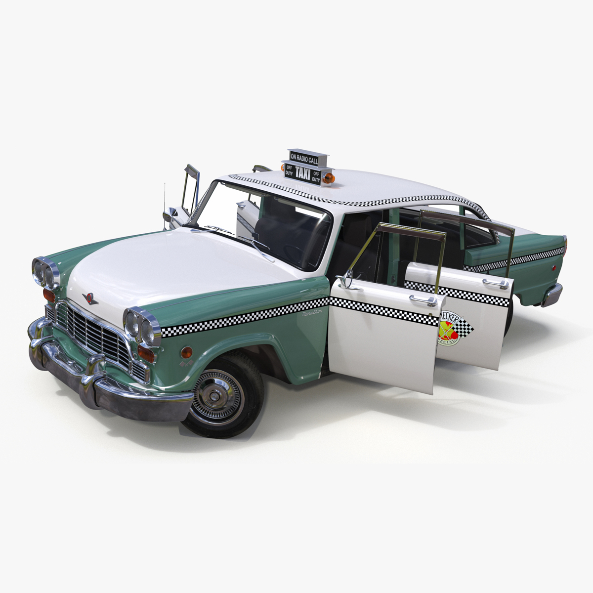 3D Checker Taxicab 1982 Rigged for Cinema 4D