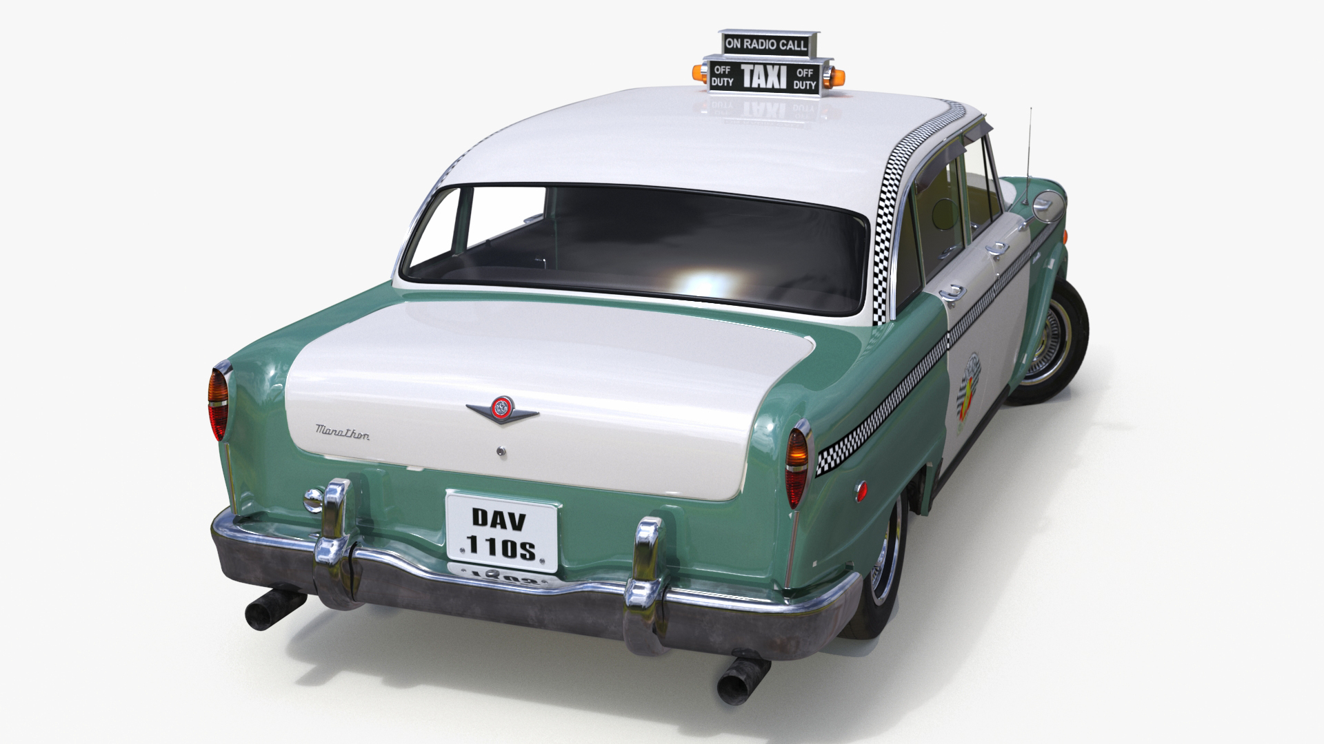 3D Checker Taxicab 1982 Rigged for Cinema 4D