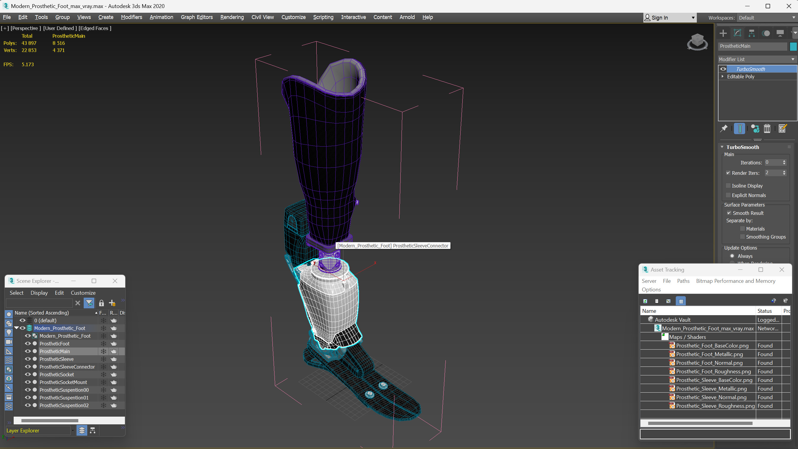 Modern Prosthetic Foot 3D