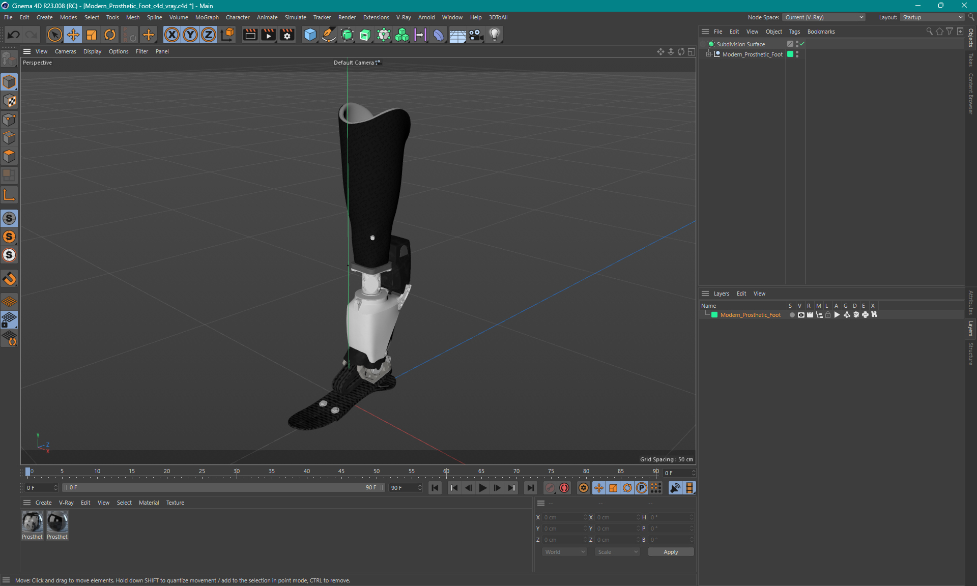 Modern Prosthetic Foot 3D