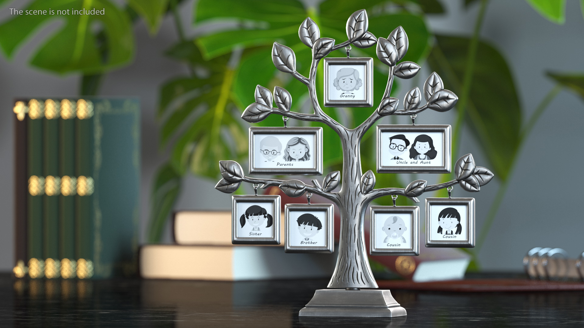 Silver Family Tree Picture Frame 3D