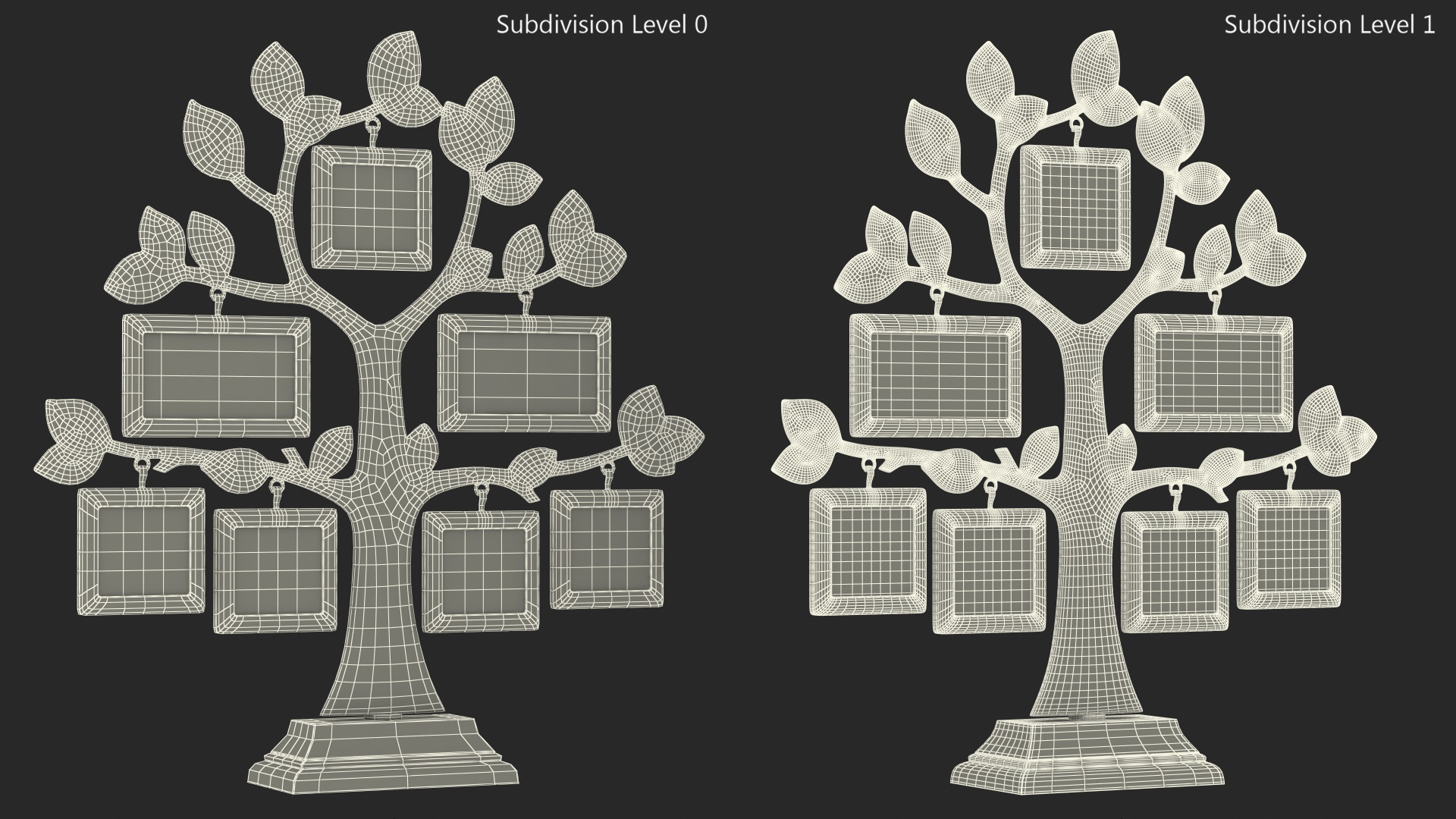 Silver Family Tree Picture Frame 3D