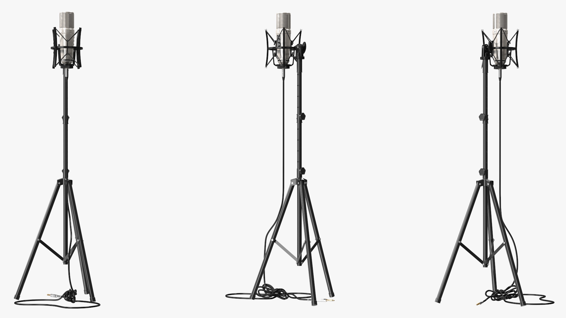 Studio Condenser Microphone on Stand with Cable 3D