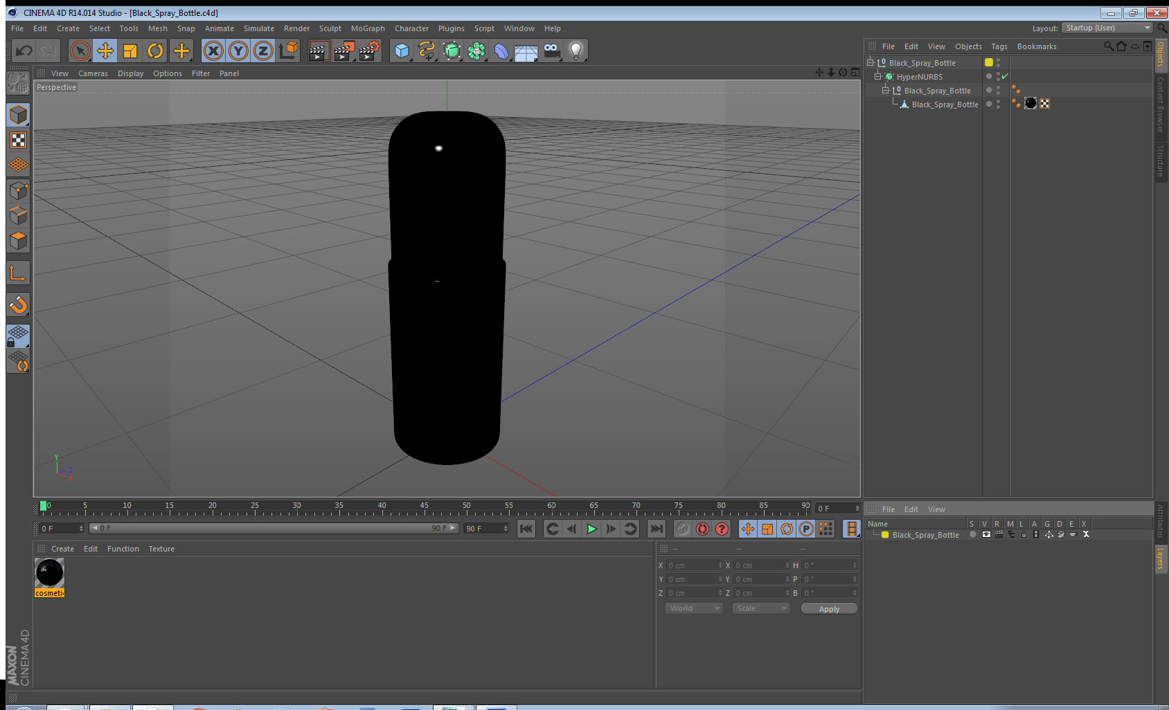 3D Black Spray Bottle model