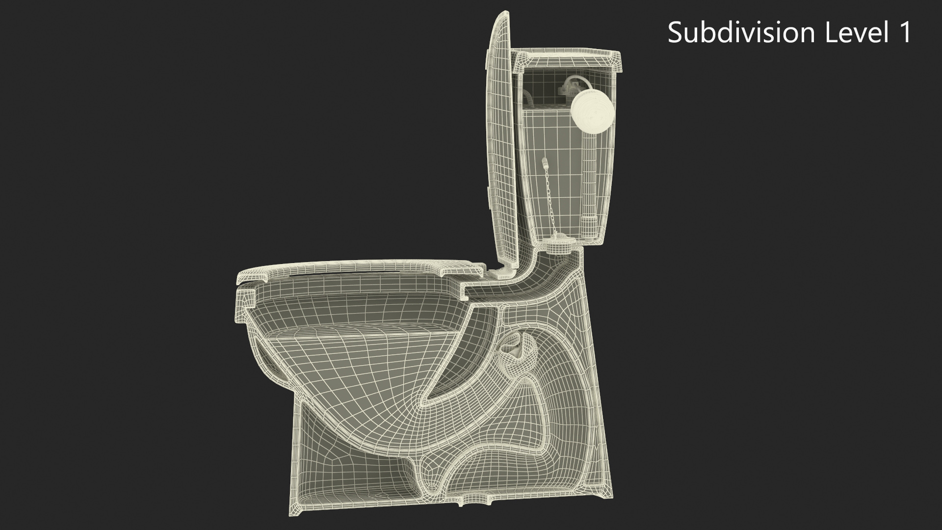 3D Flush System Cutaway Clogged model