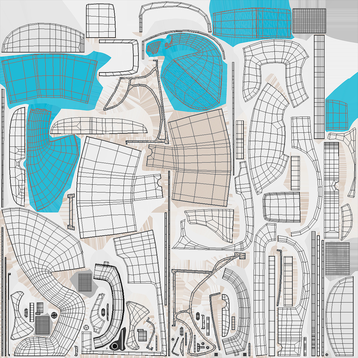 3D Flush System Cutaway Clogged model