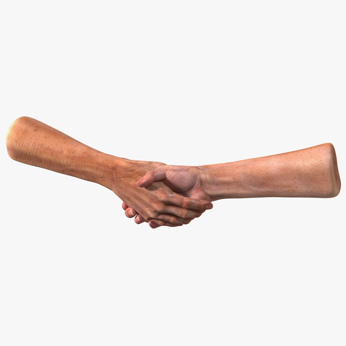 Handshake Old Man Hands Rigged for Cinema 4D 3D model