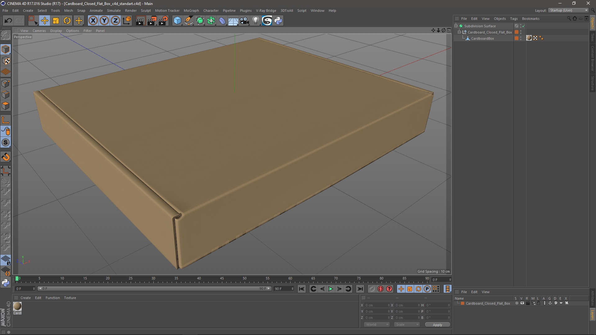 3D model Cardboard Closed Flat Box