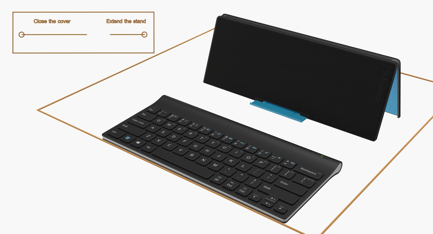 3D model Logitech Tablet Keyboard for iPad Rigged