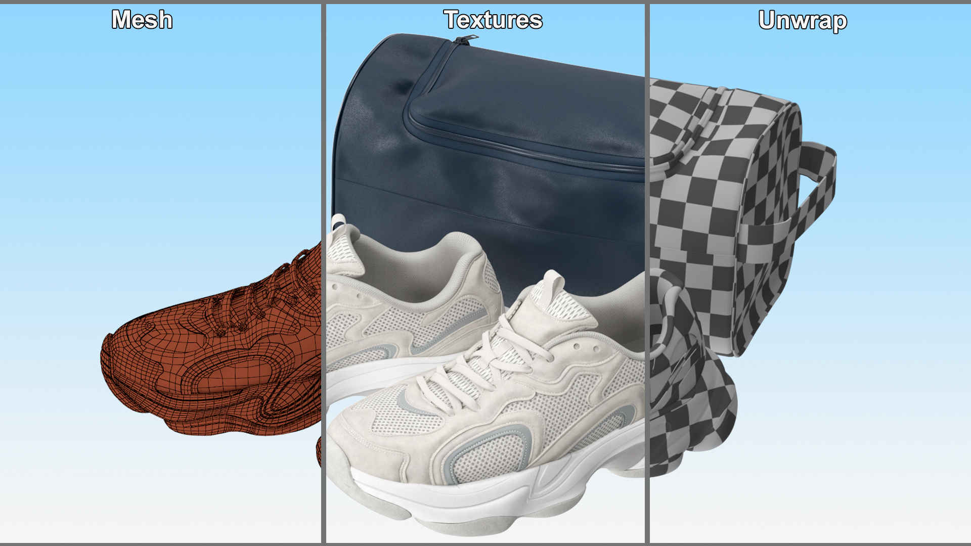 Fitness Shoe Bag and Fashion Sneakers 3D