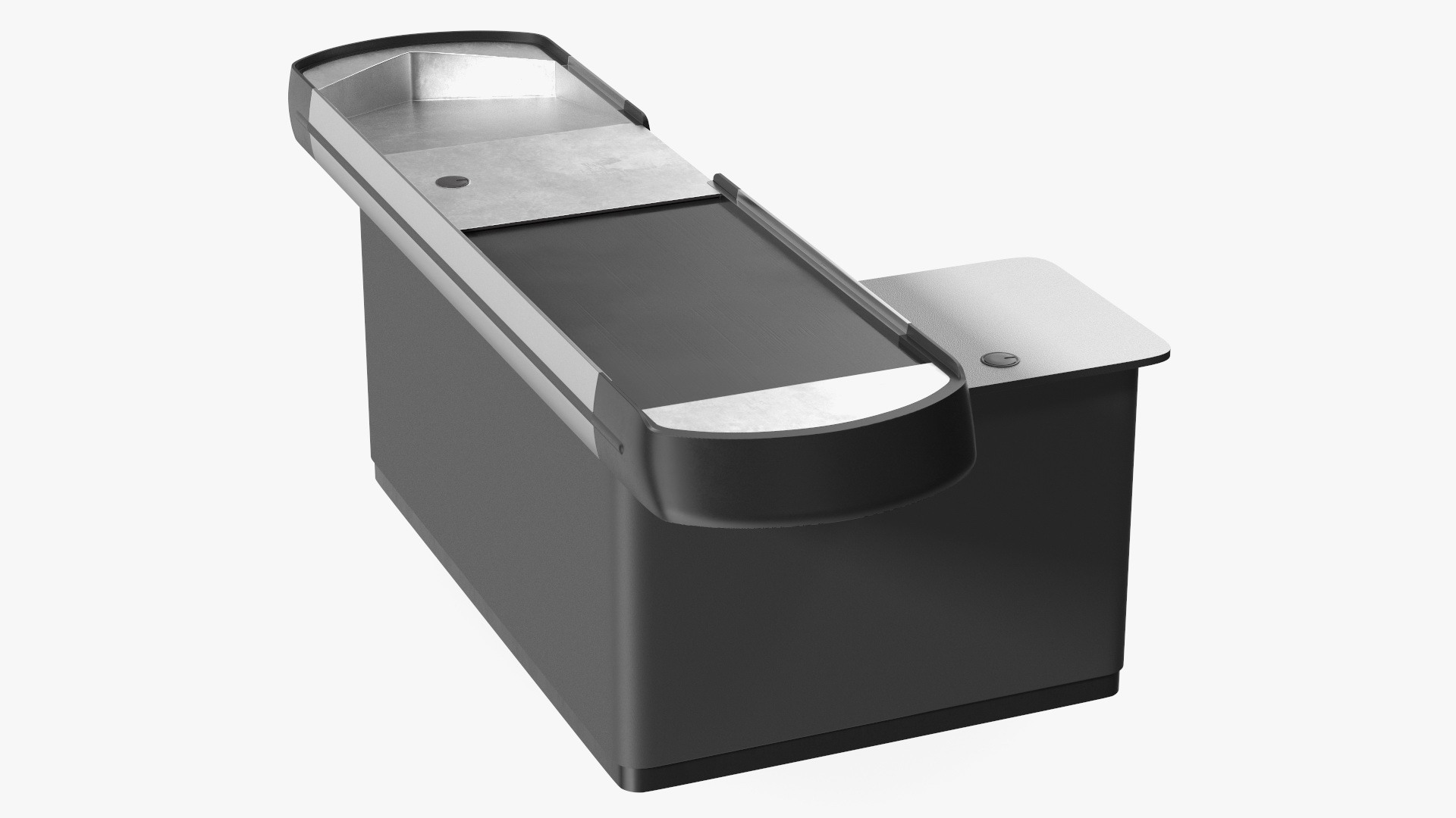 Small Supermarket Checkout Counter Grey 3D model