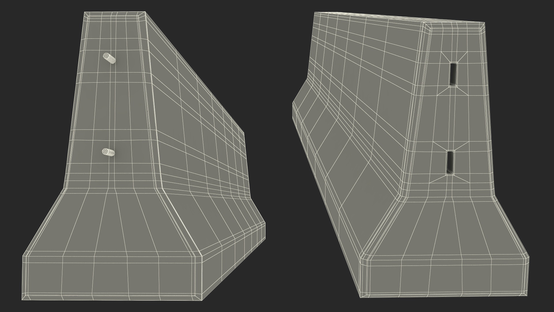 3D Concrete Jersey Barrier model