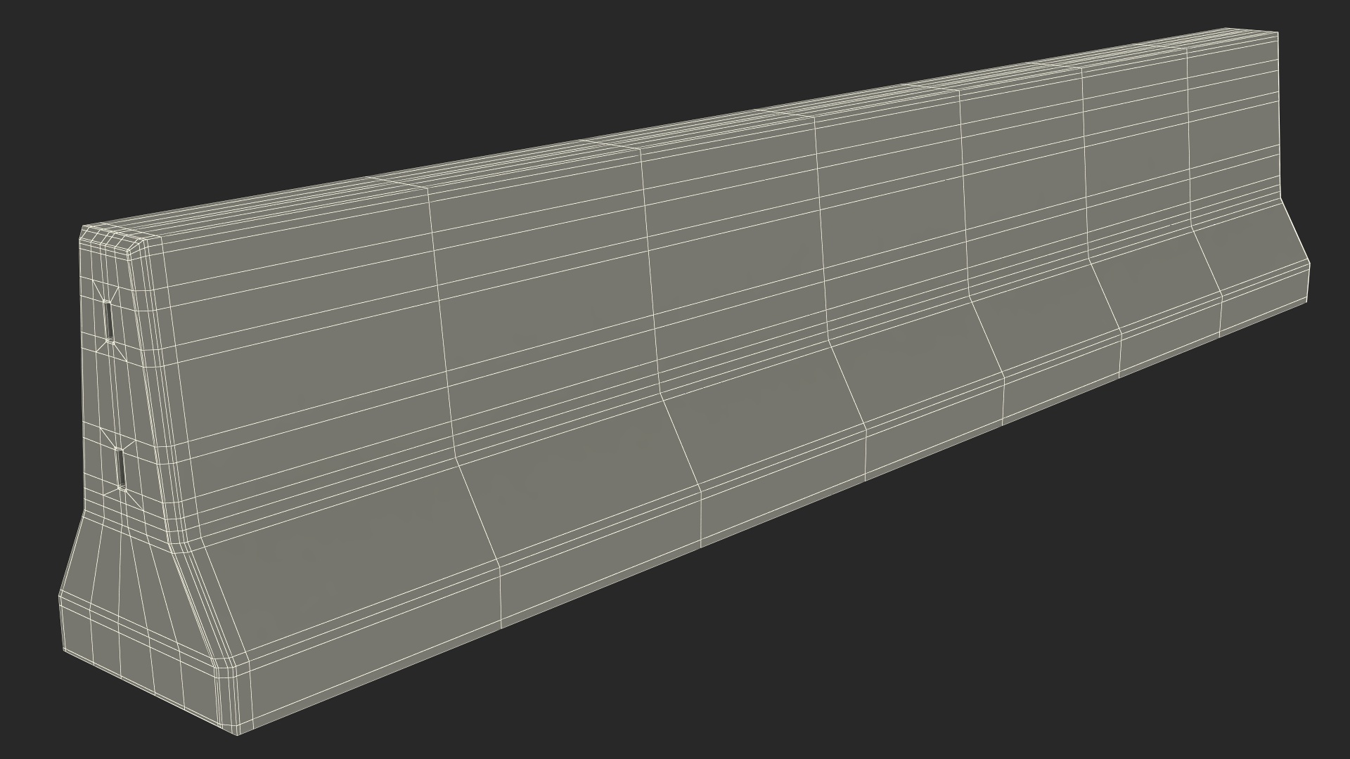 3D Concrete Jersey Barrier model