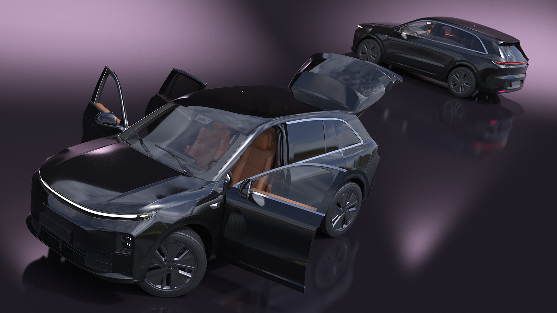 3D model CUV Obsidian Black Rigged