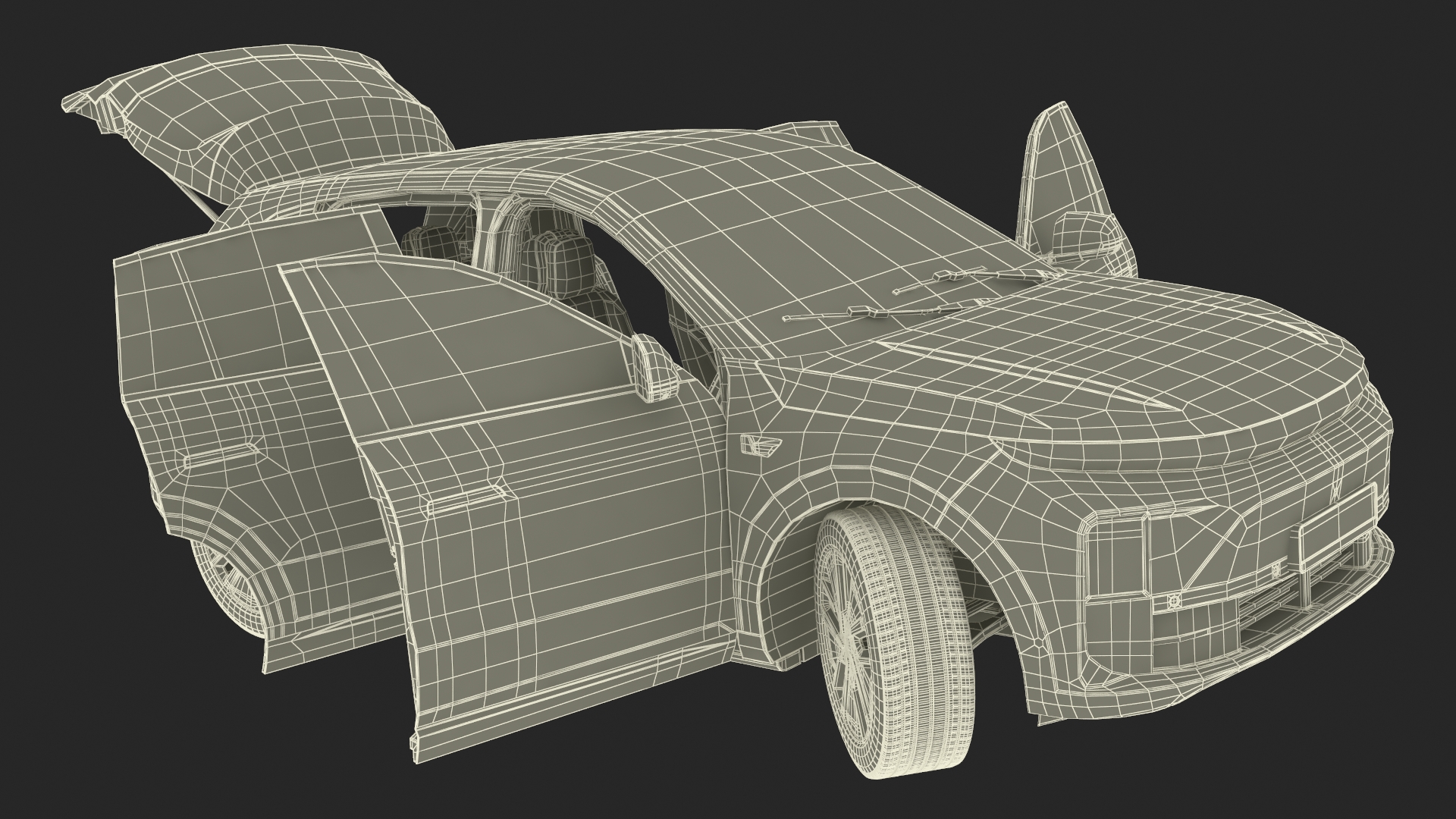 3D model CUV Obsidian Black Rigged