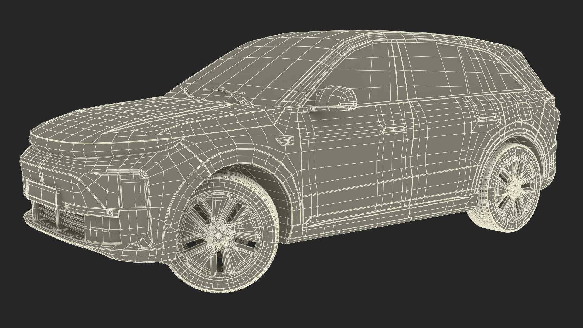 3D model CUV Obsidian Black Rigged