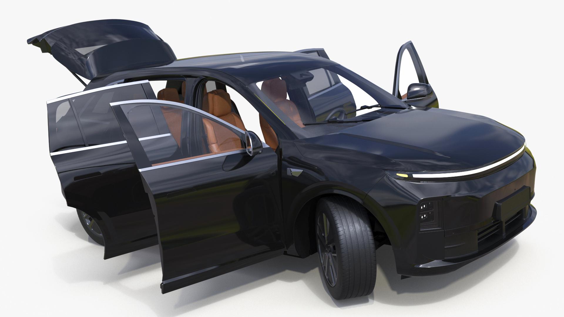 3D model CUV Obsidian Black Rigged