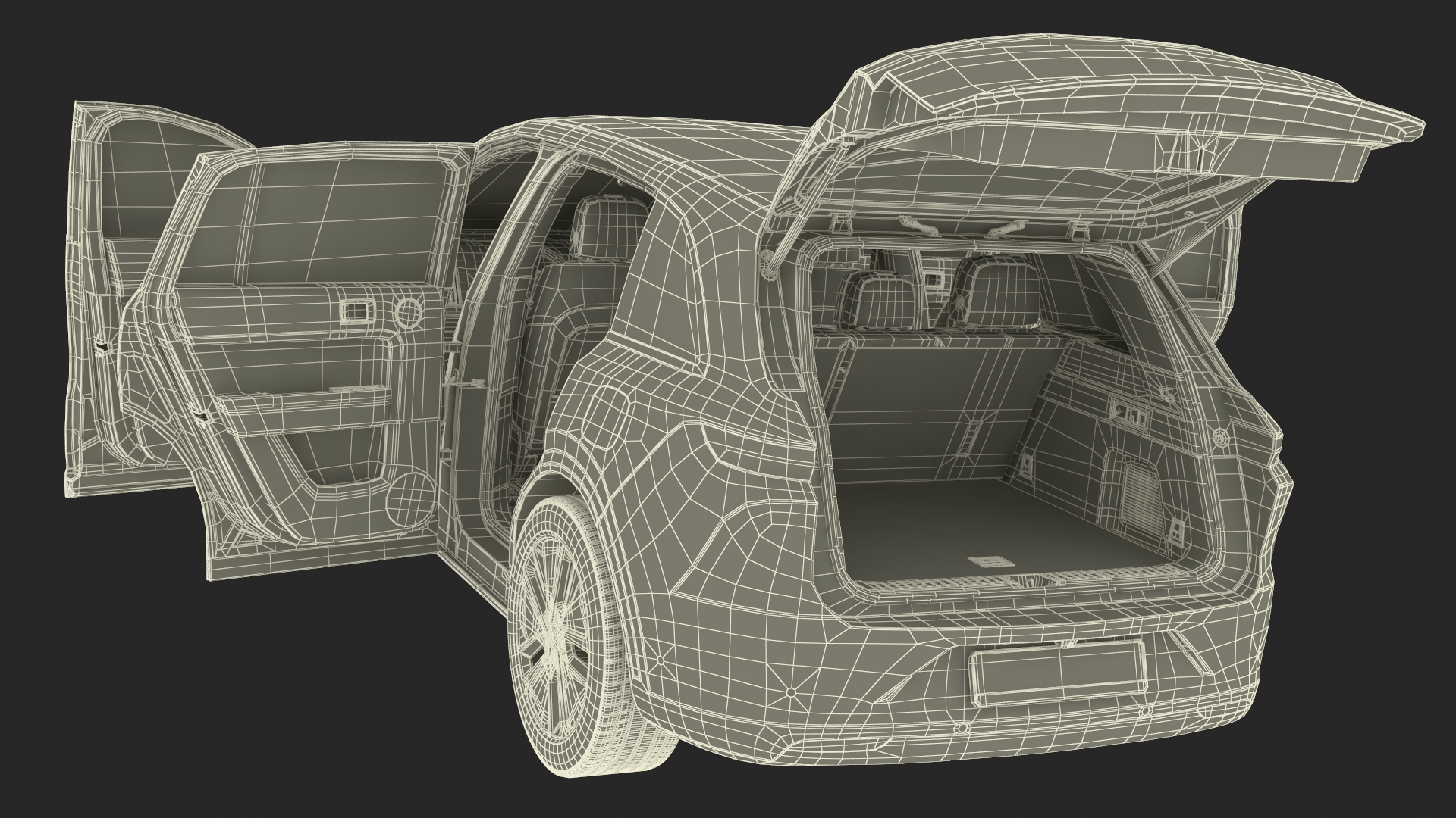 3D model CUV Obsidian Black Rigged