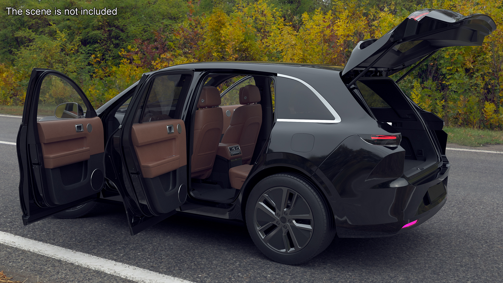 3D model CUV Obsidian Black Rigged