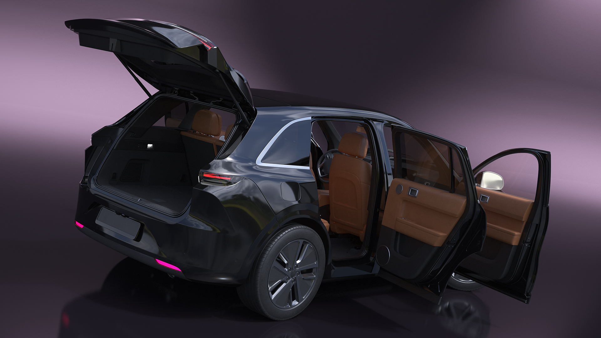 3D model CUV Obsidian Black Rigged