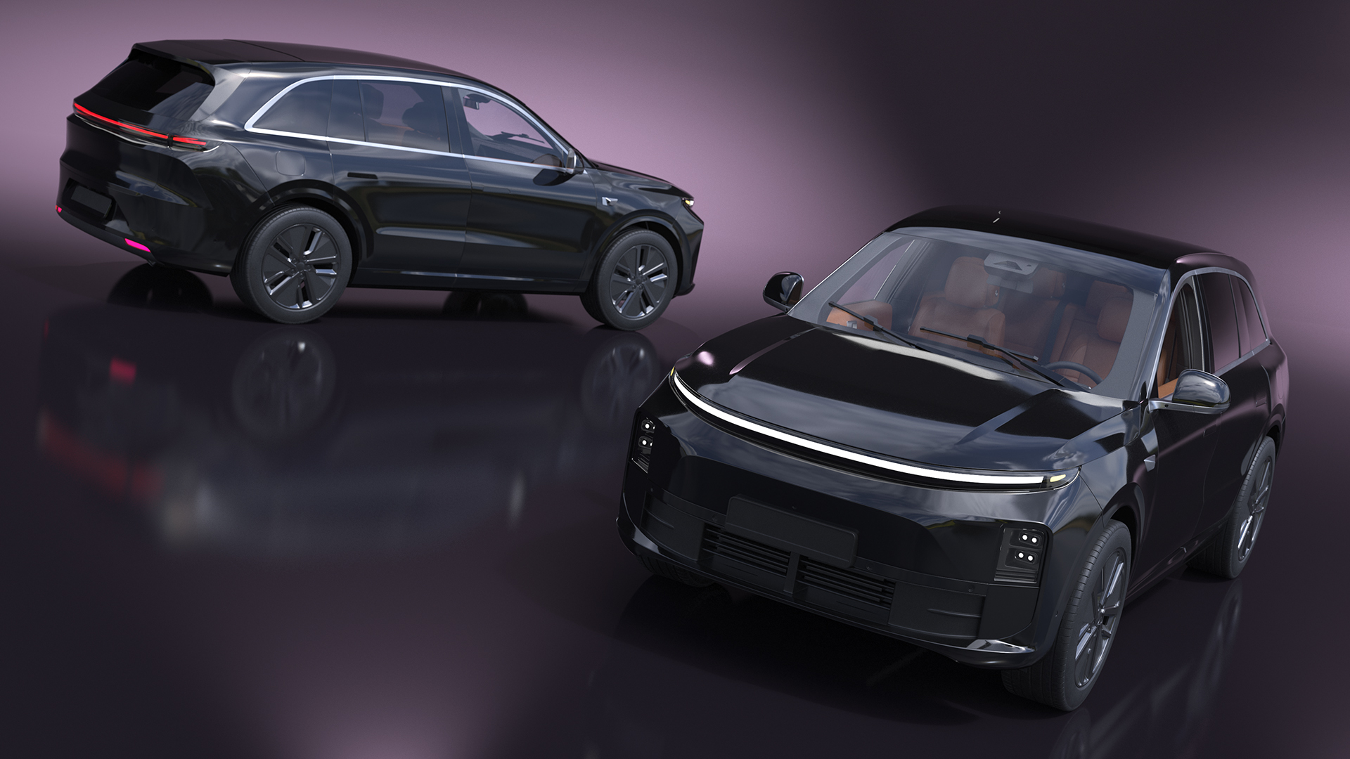 3D model CUV Obsidian Black Rigged