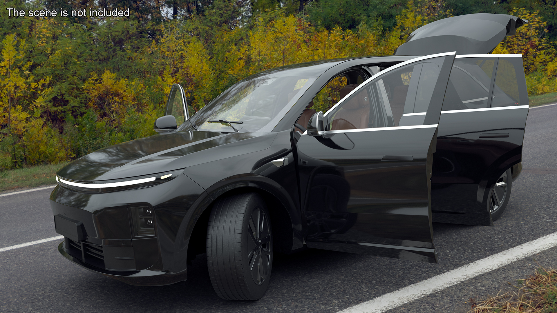 3D model CUV Obsidian Black Rigged