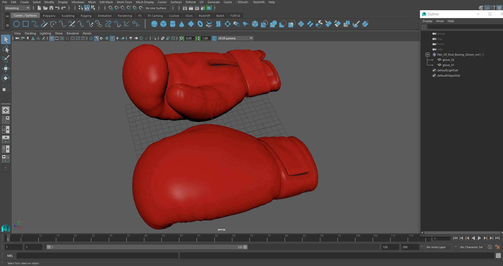 3D model Pair Of Red Boxing Gloves