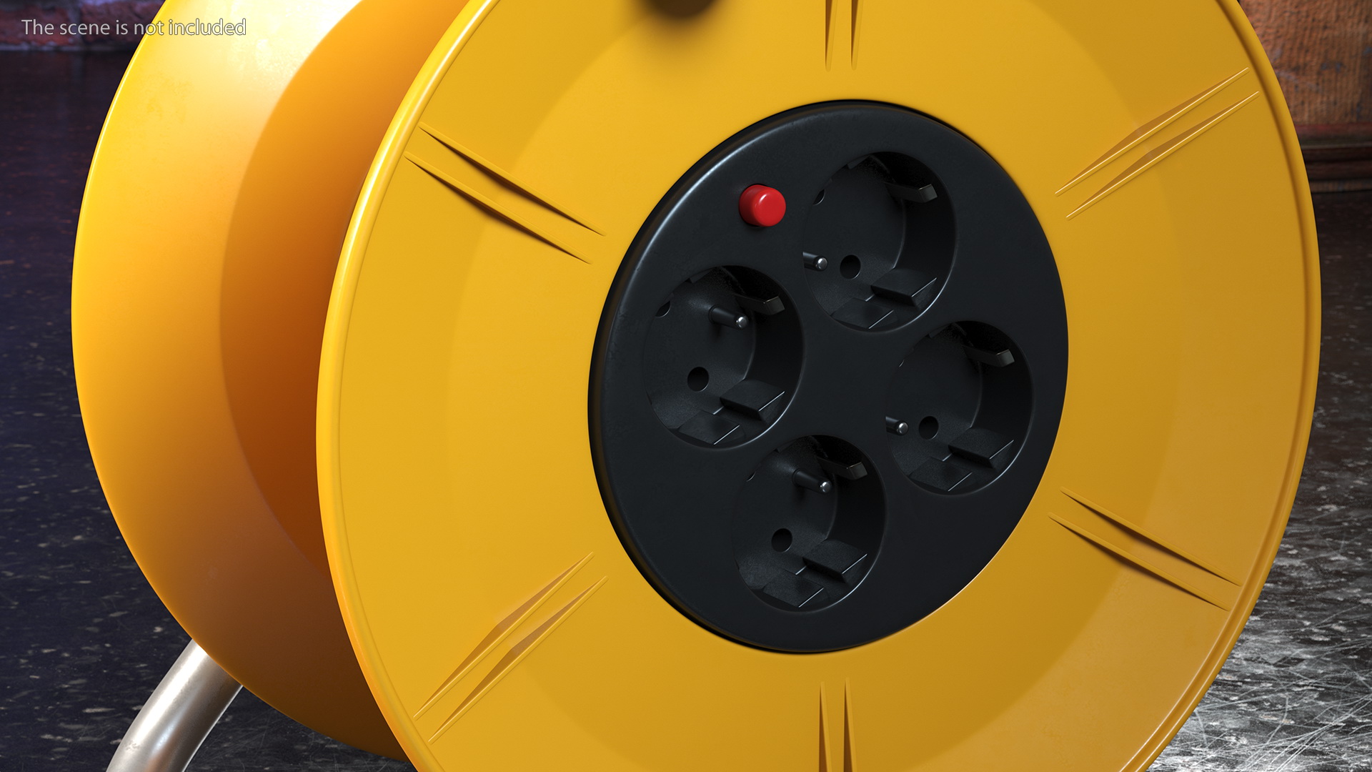 Empty Electric Cable Reel with CEE 7 Outlets 3D model