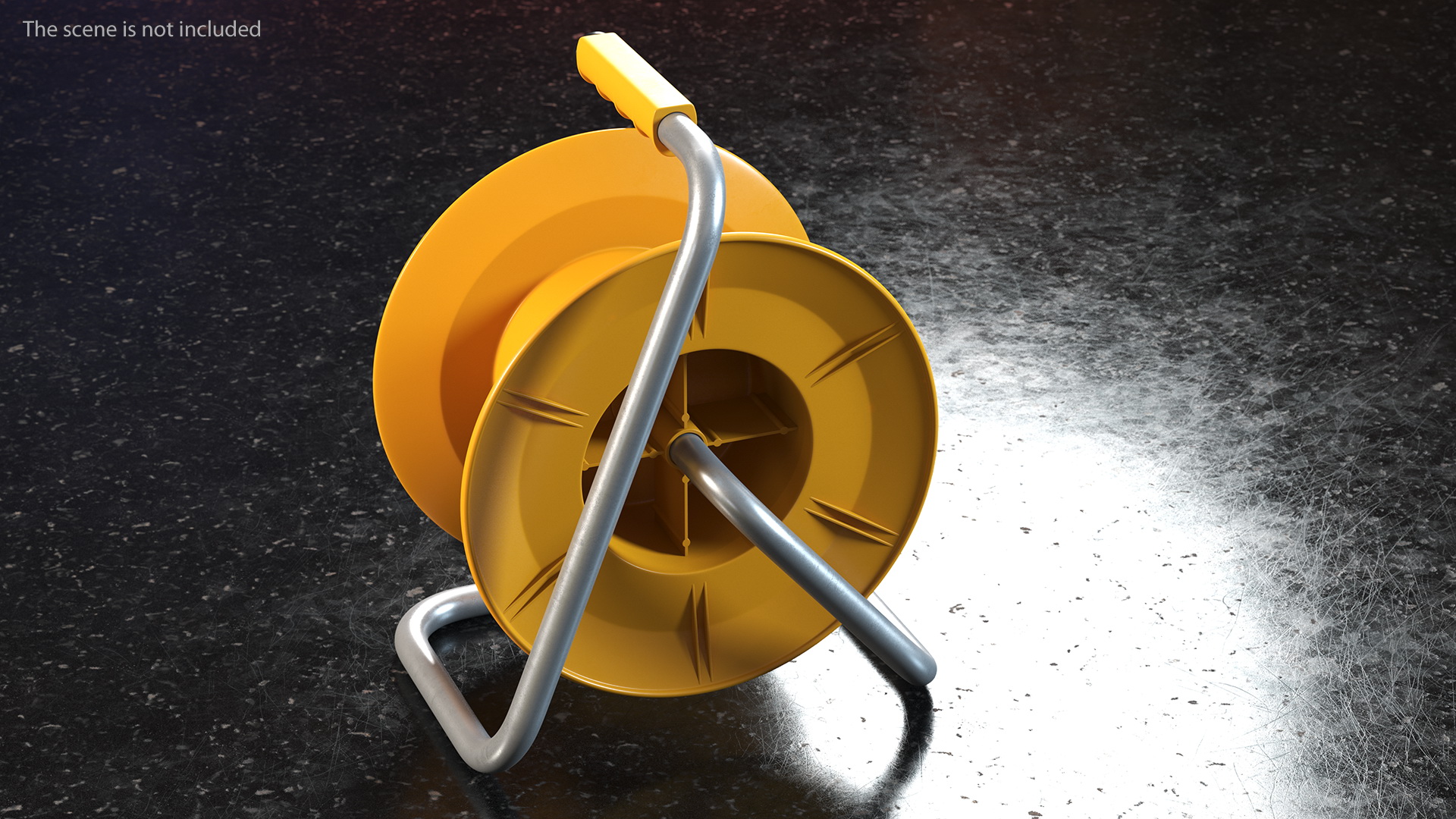 Empty Electric Cable Reel with CEE 7 Outlets 3D model