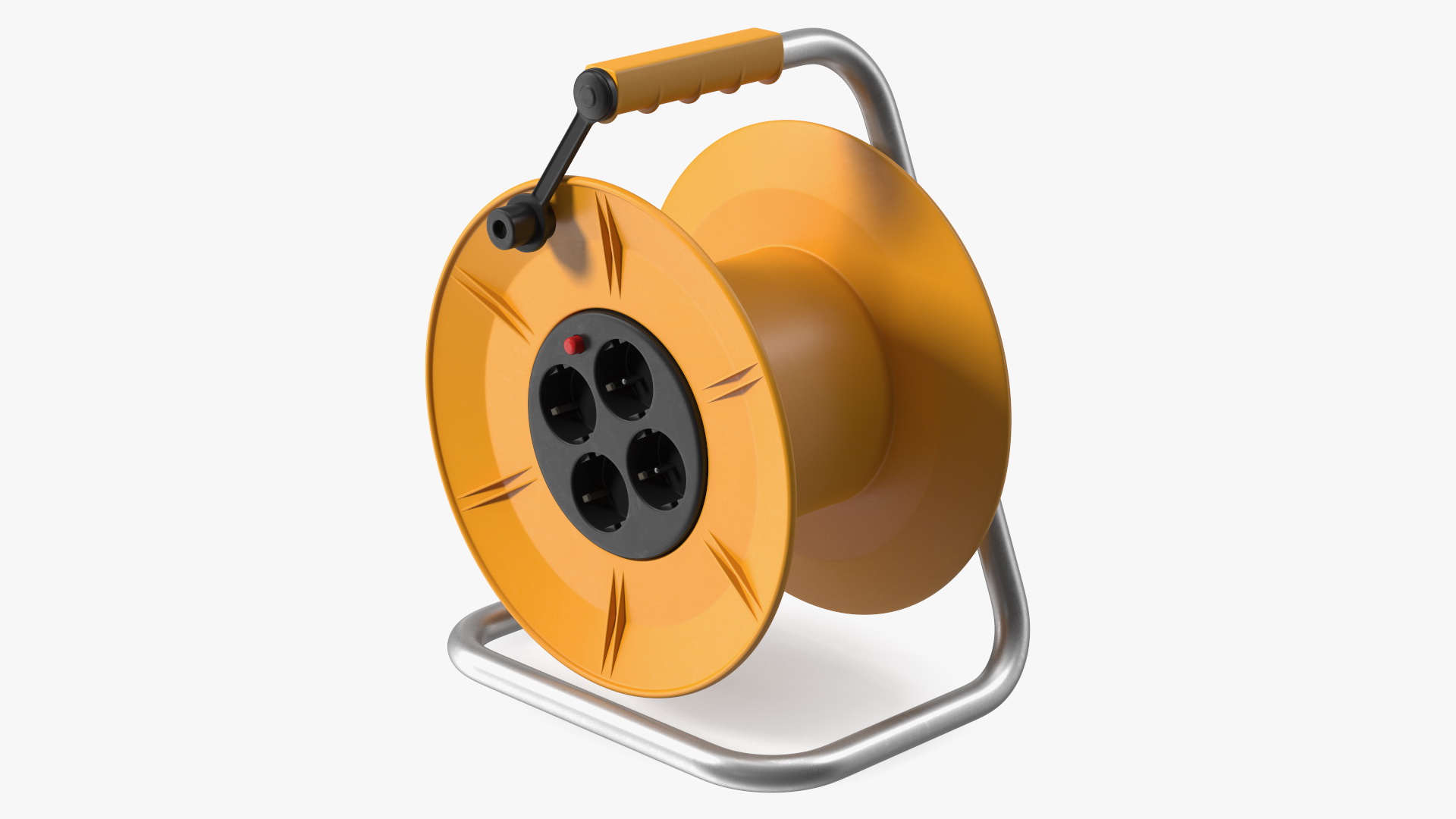 Empty Electric Cable Reel with CEE 7 Outlets 3D model