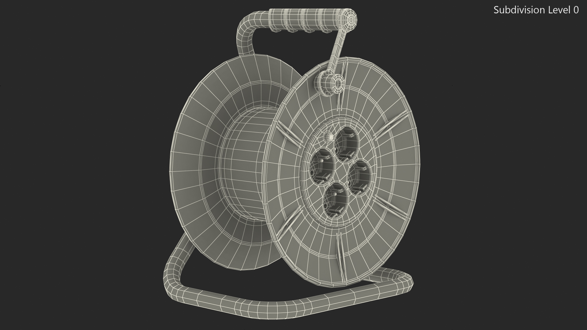 Empty Electric Cable Reel with CEE 7 Outlets 3D model