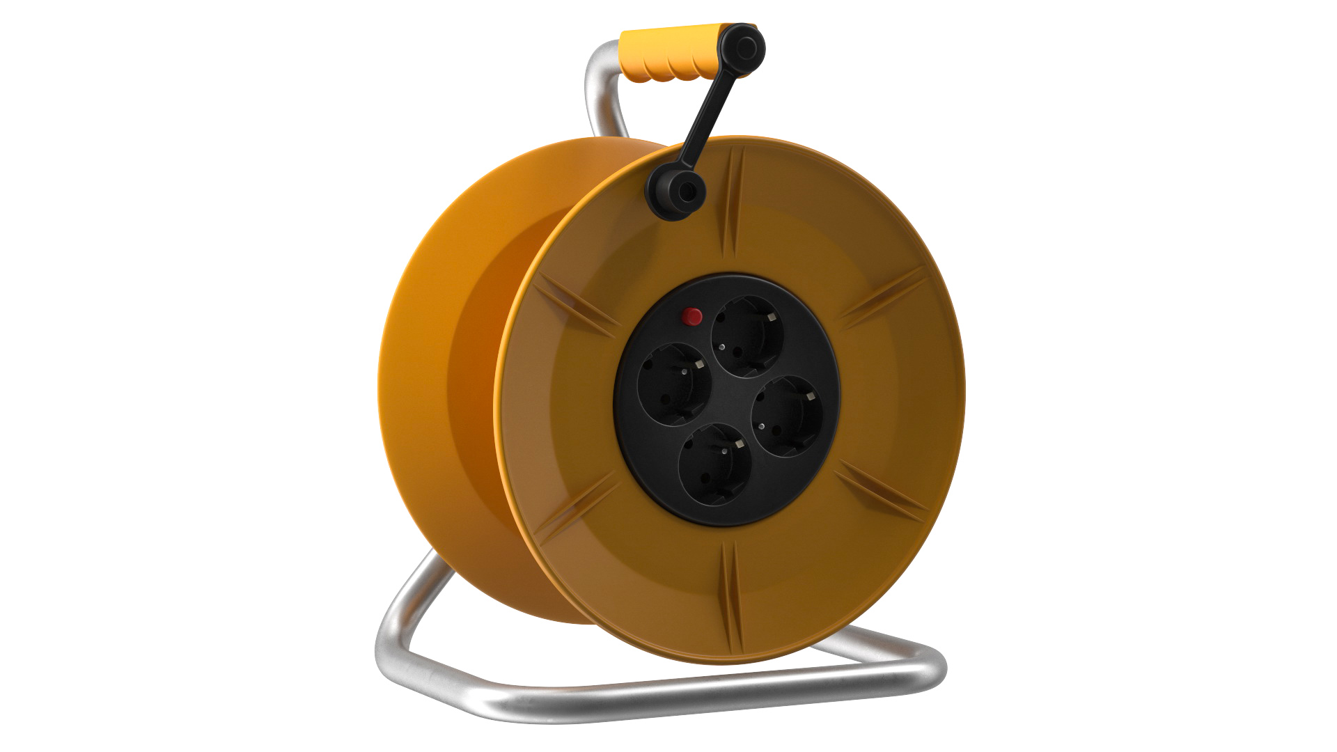 Empty Electric Cable Reel with CEE 7 Outlets 3D model