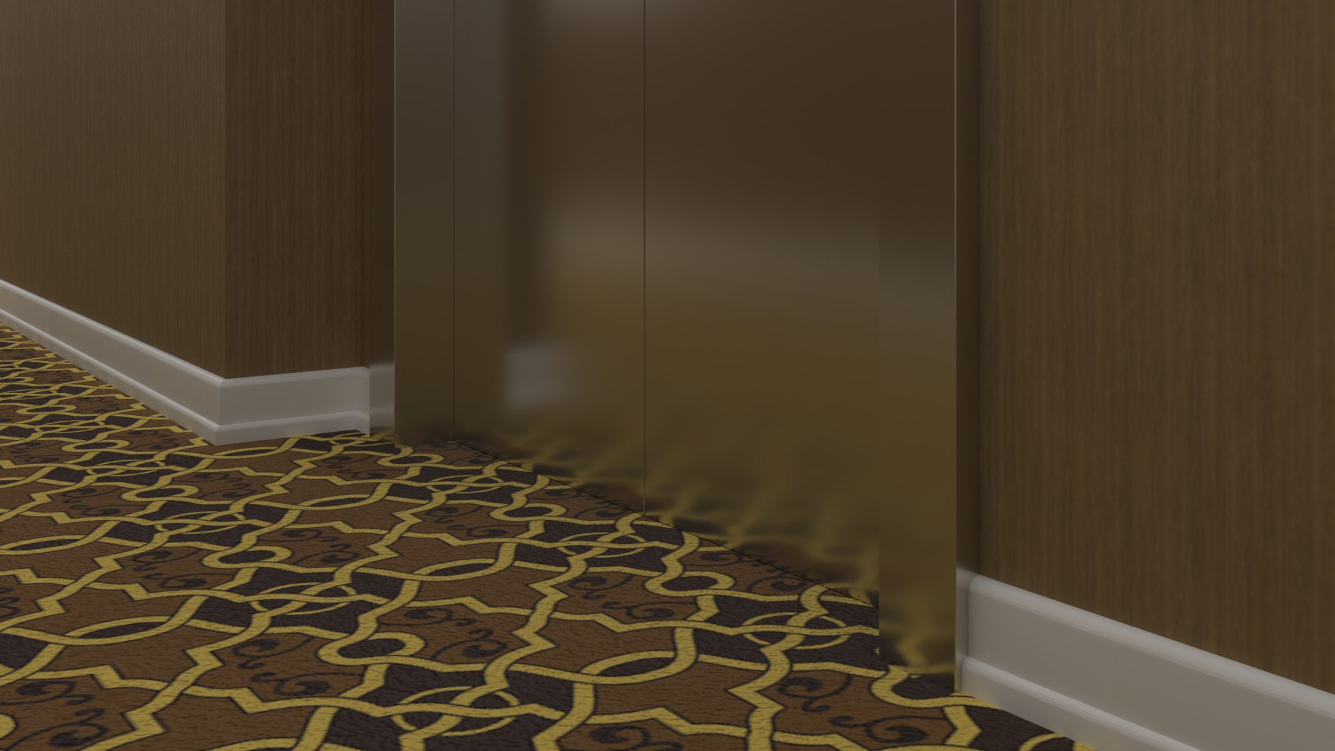 3D Hotel Corridor and Housekeeping Maid