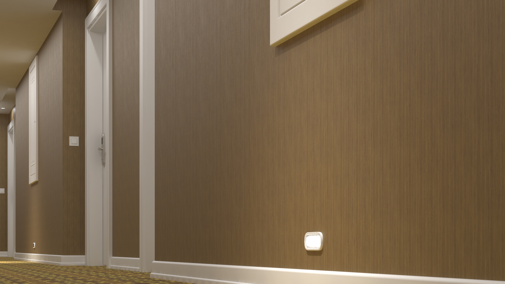 3D Hotel Corridor and Housekeeping Maid