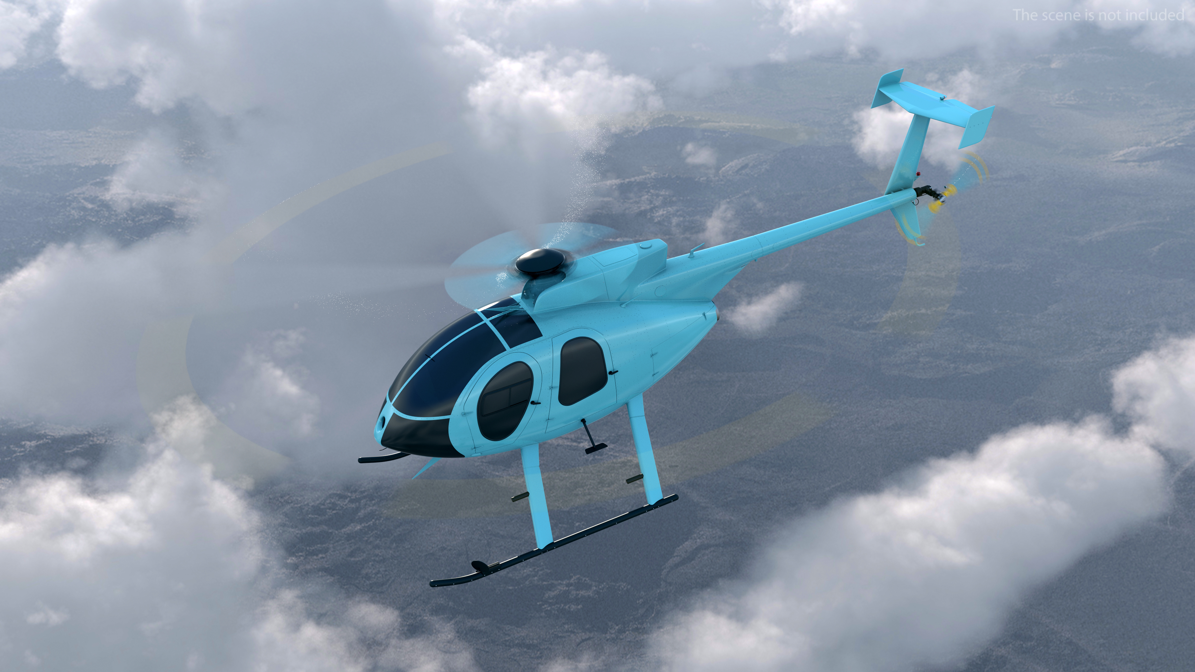 3D model Light Helicopter Exterior Only