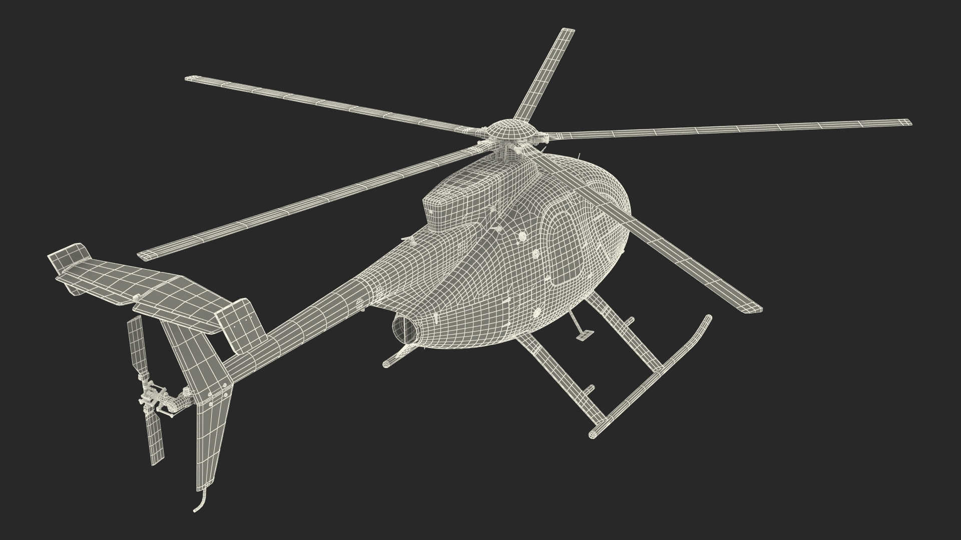 3D model Light Helicopter Exterior Only