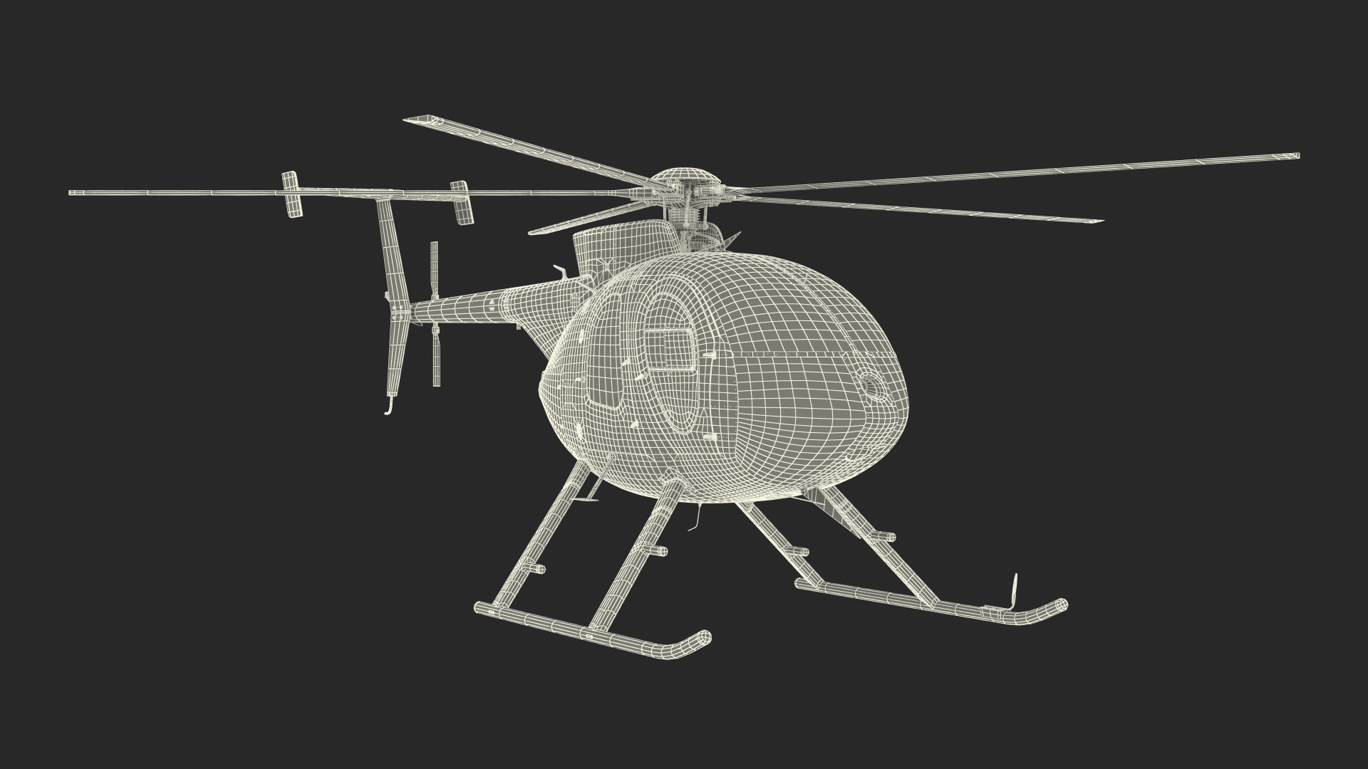 3D model Light Helicopter Exterior Only