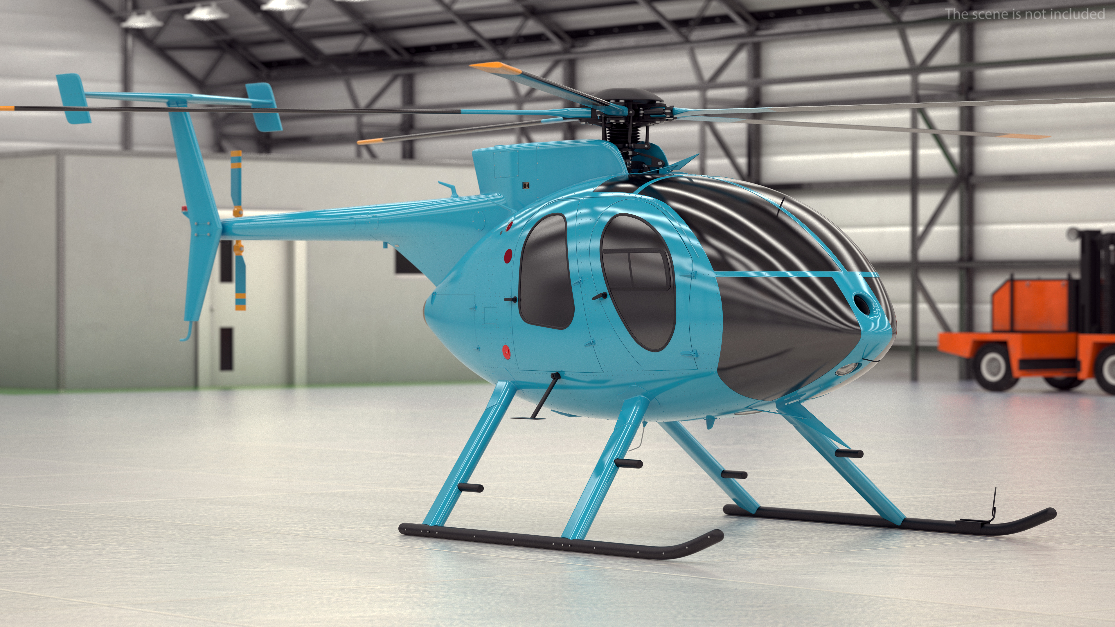 3D model Light Helicopter Exterior Only