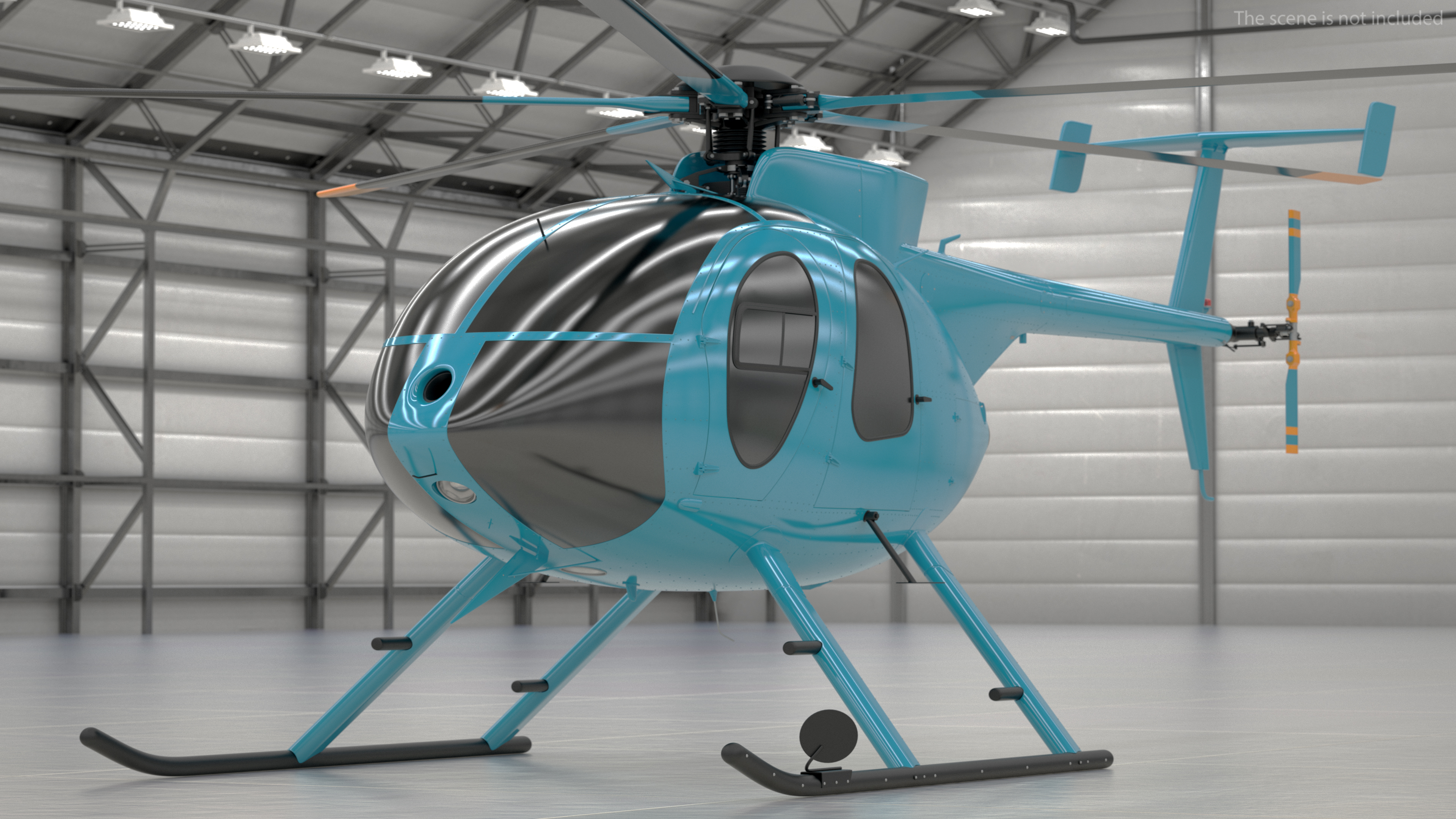 3D model Light Helicopter Exterior Only