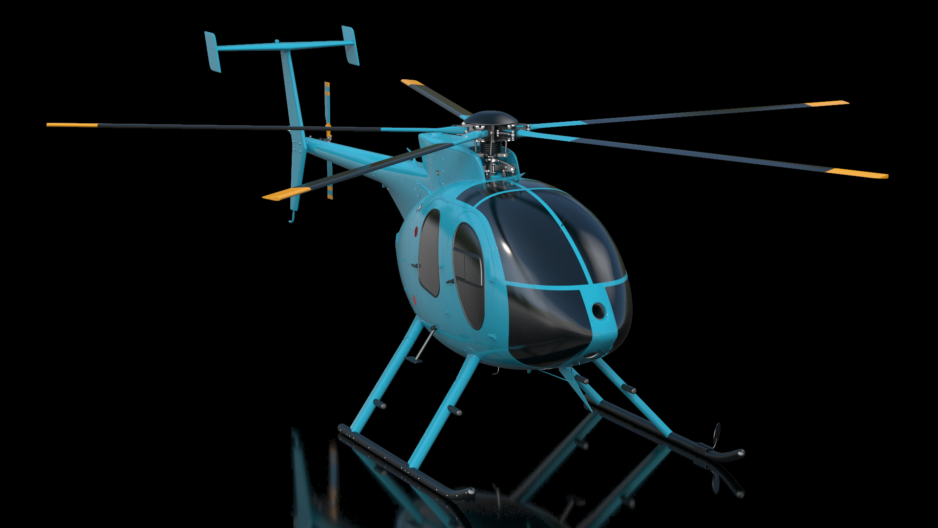 3D model Light Helicopter Exterior Only