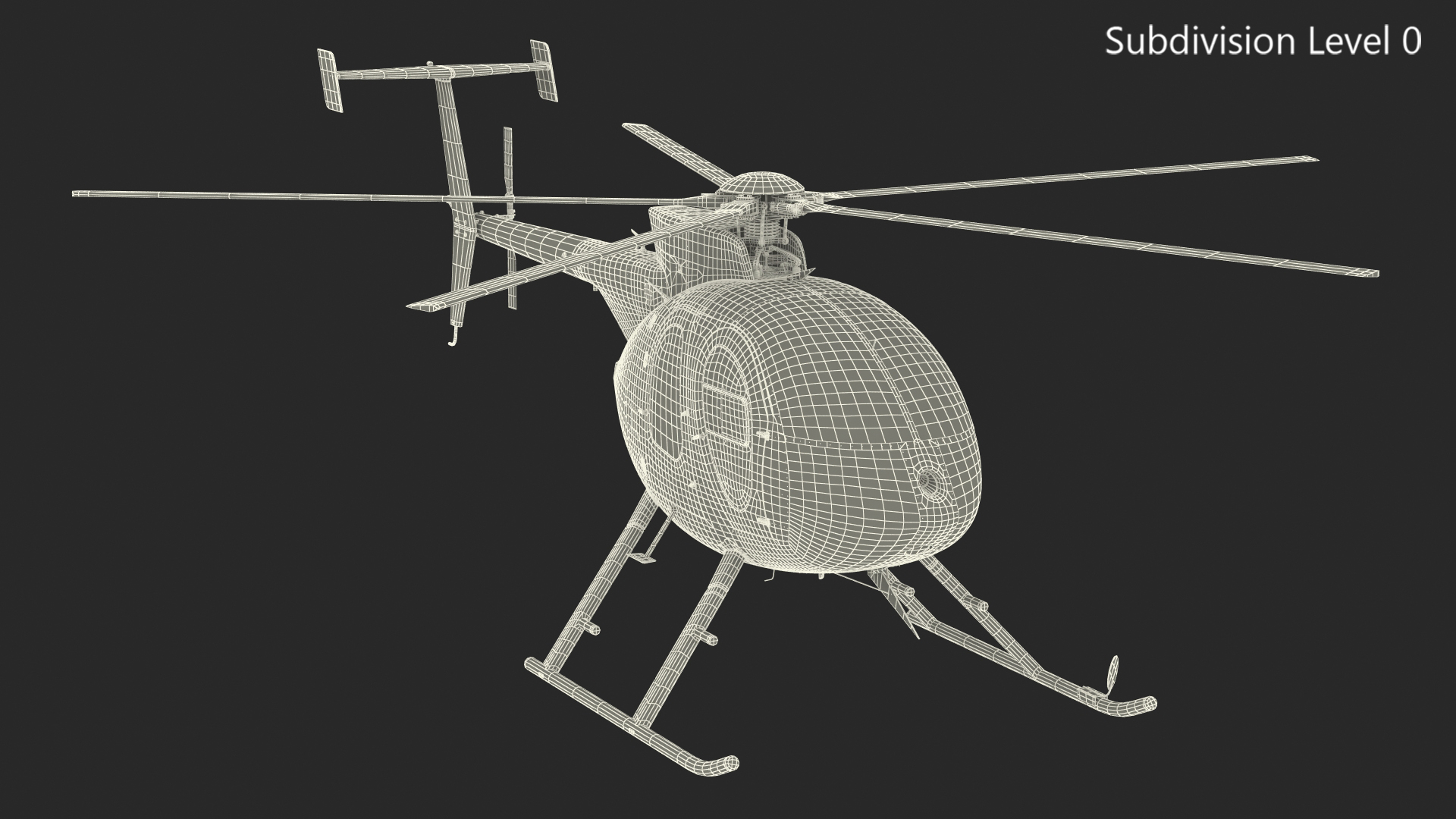 3D model Light Helicopter Exterior Only