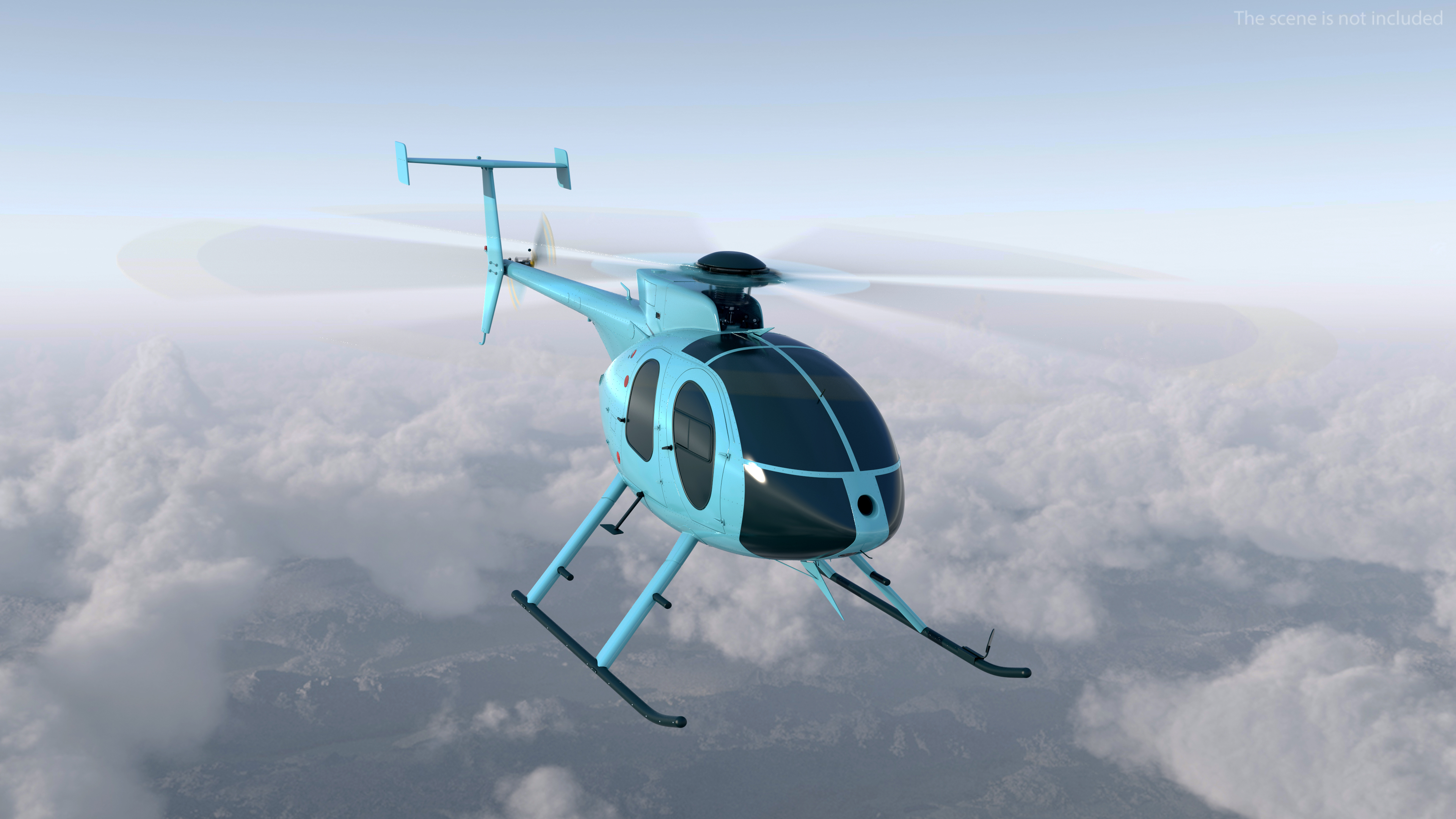 3D model Light Helicopter Exterior Only